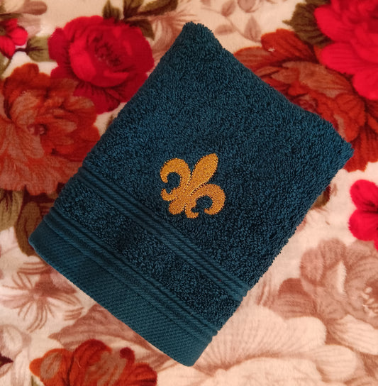 Serviette invité - Fleur de Lys - Bleu