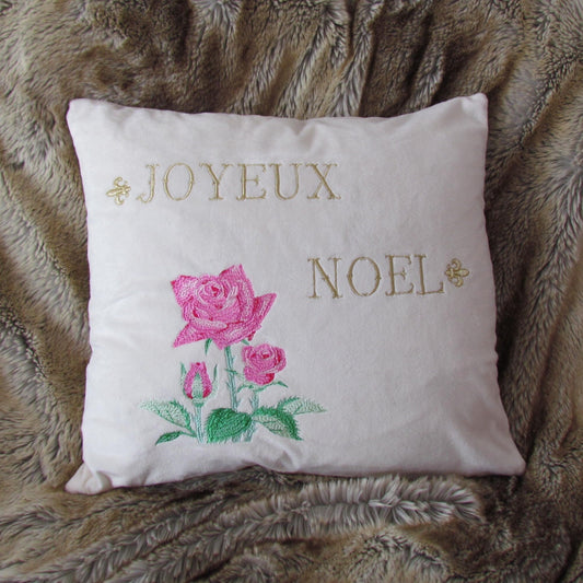 Housse de coussin brodée - Joyeux Noël au Petit Trianon de Marie-Antoinette