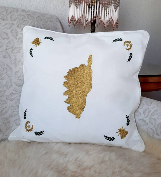 Housse de coussin en coton brodé - Corsica