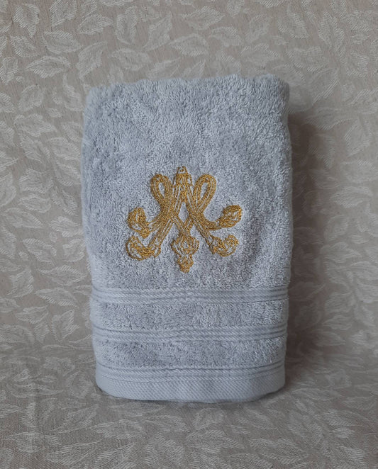 Serviette 50x100cm - Monogramme de Marie-Antoinette - Gris