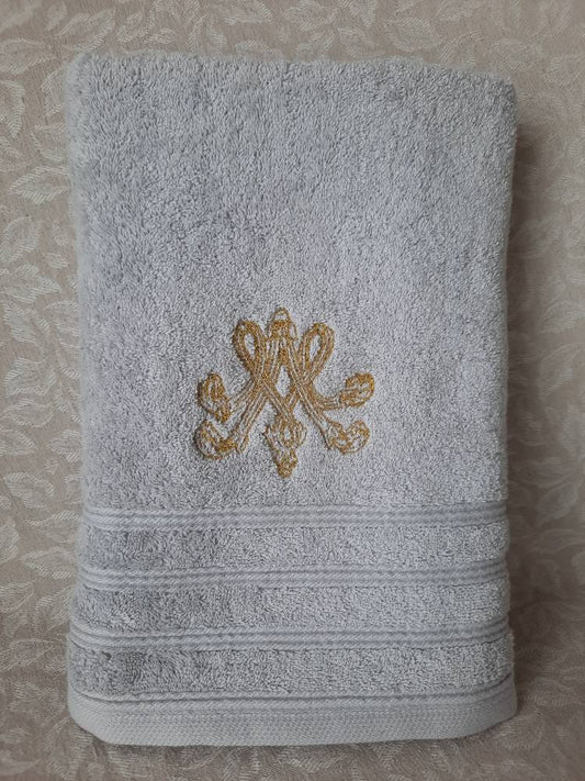 Serviette 70x140cm - Monogramme de Marie-Antoinette - Gris