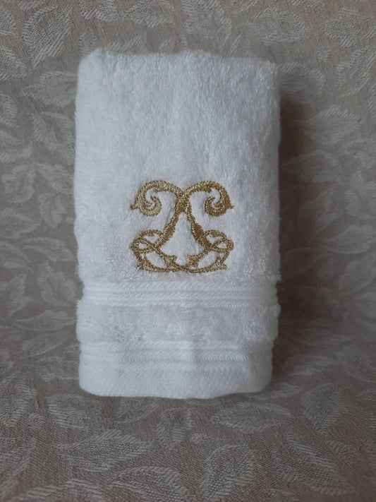Serviette invité - Monogramme de Louis XV - Blanc