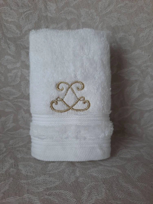 Serviette invité - Monogramme de Louis XVI - Blanc